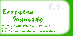bertalan ivanszky business card